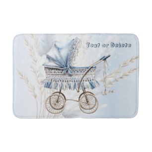 Tapis De Bain Baignoire Bleue Bleu Flore Belle