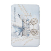 Tapis De Bain Baignoire Bleue Bleu Flore Belle (Devant (Vertical))