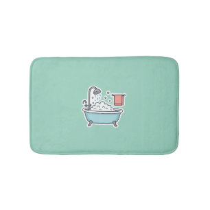 Tapis De Bain Baignoire mignonne avec bulles et serviette