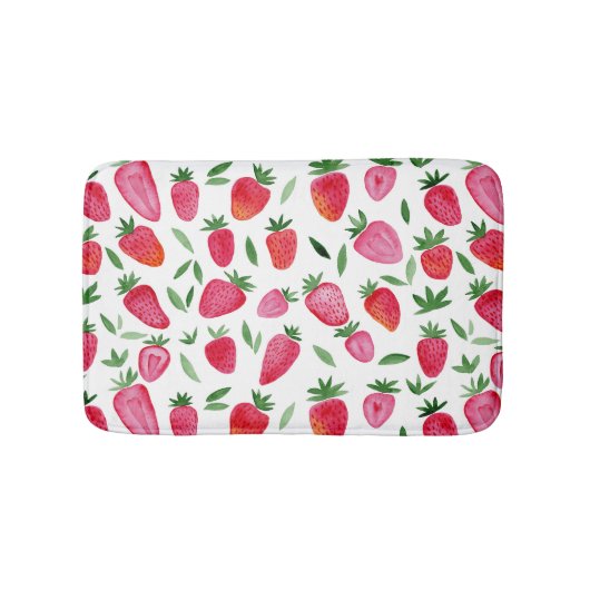 Tapis De Bain Baignoire motif de fraises à l'aquarelle mignonne (Devant)