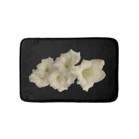 Tapis De Bain Bain à fleurs de Gladiola blanc (Devant)