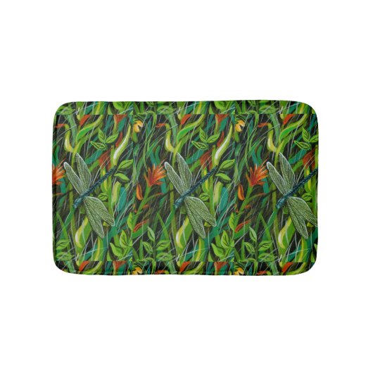 Tapis De Bain Bain à libellules vert (Devant)