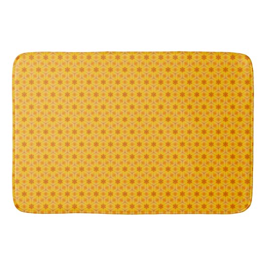 Tapis De Bain Bain de bain rétro-jaune à fleurs (Devant)