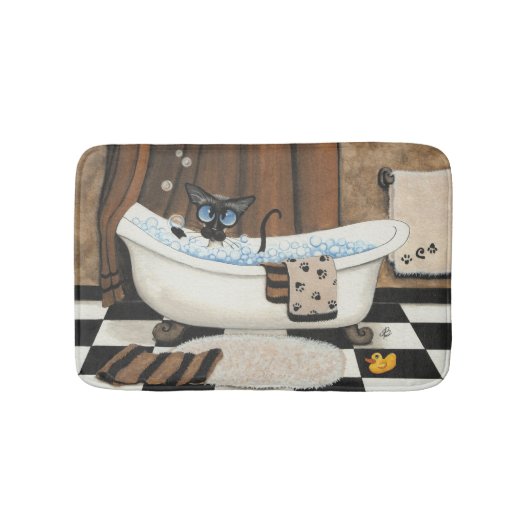 Tapis De Bain Bain de chats siamois par Bihrle (Devant)