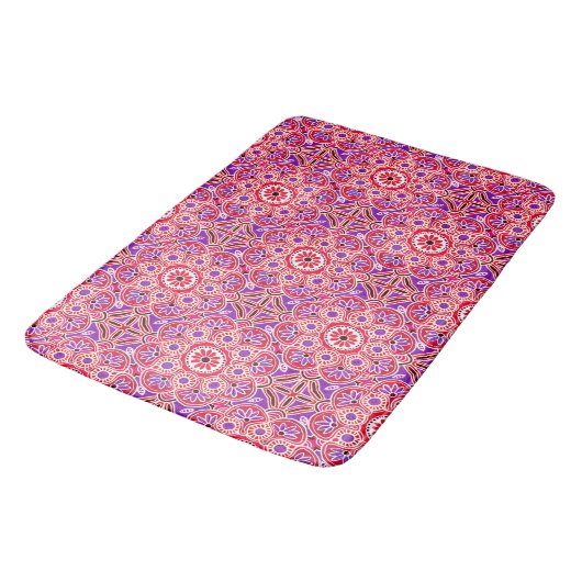 Tapis De Bain Bain Mat rouge bohème abstrait (Angle)