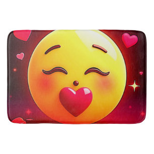 Tapis De Bain Baiser Emoji Coeurs soufflants