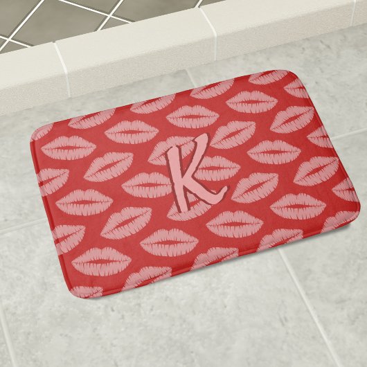 Tapis De Bain Baiser Motif Lèvres rouges et roses Bain Mat