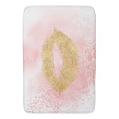 Tapis De Bain Baiser rose de confettis de lèvres étincelantes (devant Vertical)