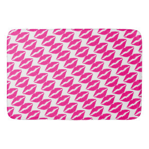 Tapis De Bain Baisers rose blanc mignon motif cravate Coque-Mate