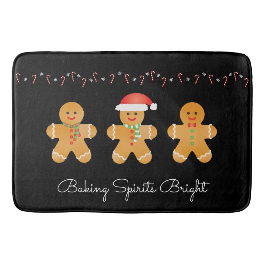 Tapis De Bain Baking Spiritueux Bright Gingerbread Hommes (Devant)