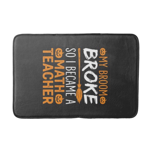 Tapis De Bain Balai d'Halloween de professeur de maths drôle (Devant)