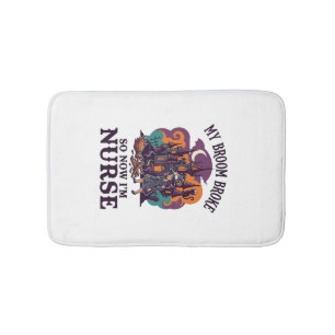 Tapis De Bain Balai Infirmière Cassée Halloween Sorcière Maison