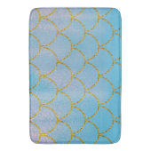 Tapis De Bain Balances de sirène de Shimmer bleu et or (devant Vertical)