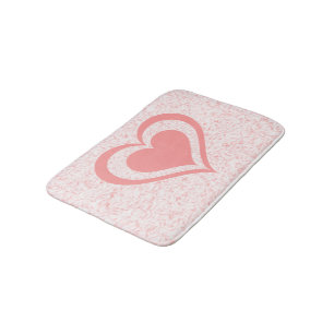 Tapis De Bain Balayage rose Avec Mat De Bain De Coeur