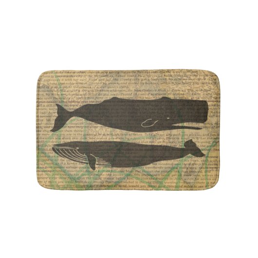 Tapis De Bain Baleine antique Vie marine (Devant)