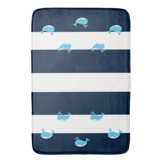 Tapis de Bain - Baleine Bleu Clair (devant Vertical)