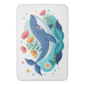 Tapis De Bain Baleine Et Fleurs (devant Vertical)