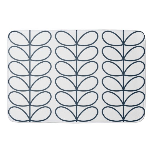 Tapis De Bain Baleine Linéaire Bleu Motif - Moderne Rétro (Devant)