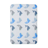 Tapis De Bain Baleine moderne mignonne Motif illustré bleu (Devant (Vertical))