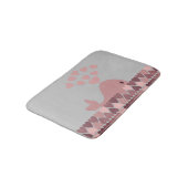 Tapis De Bain Baleine rose et coeurs (Angle)