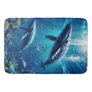 Tapis De Bain Baleines et coraux
