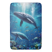 Tapis De Bain Baleines et coraux (devant Vertical)