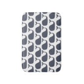 Tapis De Bain Baleines nautiques d'océan de bleu marine (Devant (Vertical))