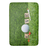 Tapis De Bain Ball de golf avec mot d'amour et tee-shirt vert (devant Vertical)