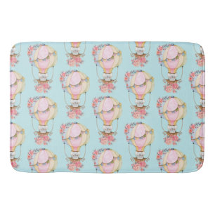 Tapis De Bain Ballons d'air chaud mignon avec Motif d'aquarelle