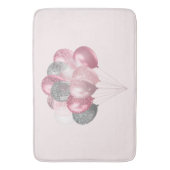 Tapis De Bain Ballons de parties scintillant rose et argent (devant Vertical)