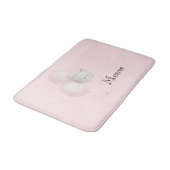 Tapis De Bain Ballons Rose Pâle Chat (Angle)