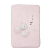 Tapis De Bain Ballons Rose Pâle Chat (Devant (Vertical))