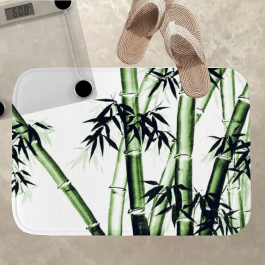 Tapis De Bain Bambou Chinese Art - un - Mat de bain vert