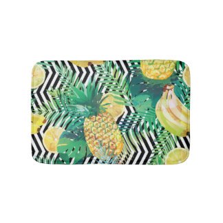 Tapis De Bain Bananes exotiques citrons Tropical sans joint