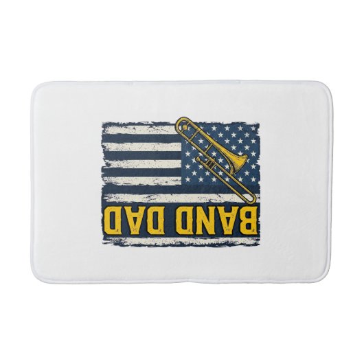 Tapis De Bain Band Dad Trombone American Flag Vintage Shirt Desi (Devant)