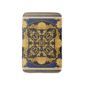 Tapis De Bain Bandana Print : Black Blue Gold. (Devant (Vertical))