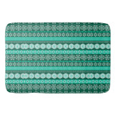 Tapis De Bain Bande à motifs turquoise foncé vert (Devant)