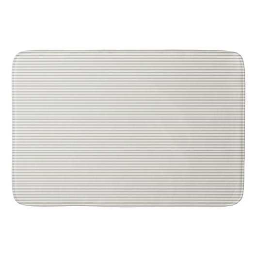 Tapis De Bain Bande de cueillette beige et blanche (Devant)