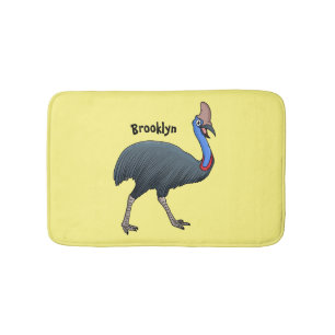 Tapis De Bain Bande dessinée d'oiseau joyeux