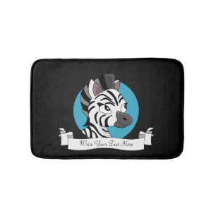 Tapis De Bain Bande dessinée mignonne de zèbre