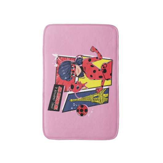 Tapis De Bain Bande dessinée Miraculaire Ladybug Parisienne (Devant (Vertical))