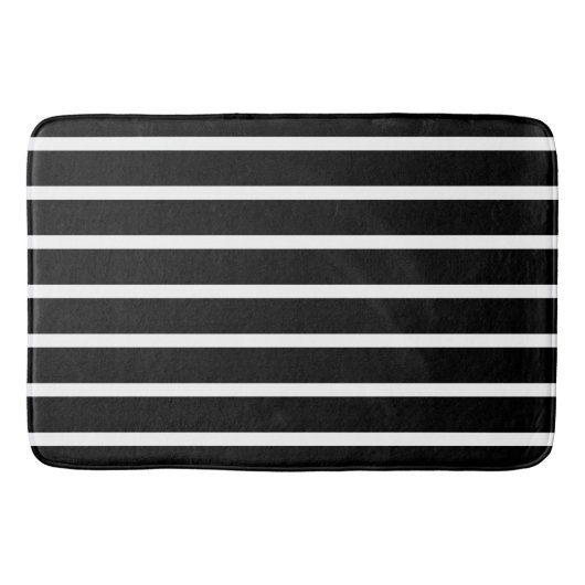 Tapis De Bain Bande noire et blanche moderne (Devant)