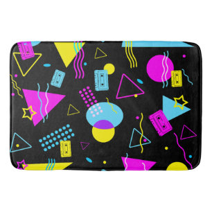 TAPIS DE BAIN BANDE RÉTRO FORMES COLORÉES