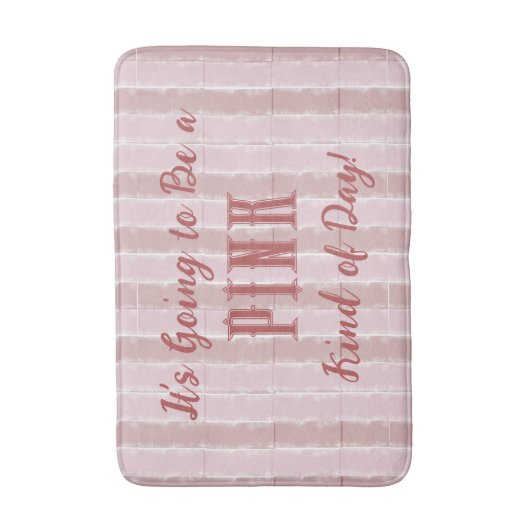 Tapis De Bain Bande rose (Devant (Vertical))