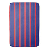 Tapis De Bain Bande rouge et blanche sur bleu marine (devant Vertical)