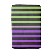 Tapis De Bain Bande verte violette et noire d'Halloween (Devant (Vertical))
