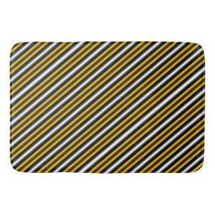 Tapis De Bain Bandes arc-en-ciel blanc jaune
