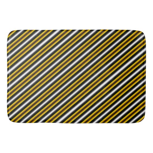 Tapis De Bain Bandes arc-en-ciel blanc jaune (Devant)