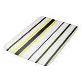 Tapis De Bain Bandes blanches et grises noires (Angle)
