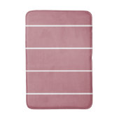 Tapis De Bain Bandes blanches géométriques Rose Or (Devant (Vertical))
